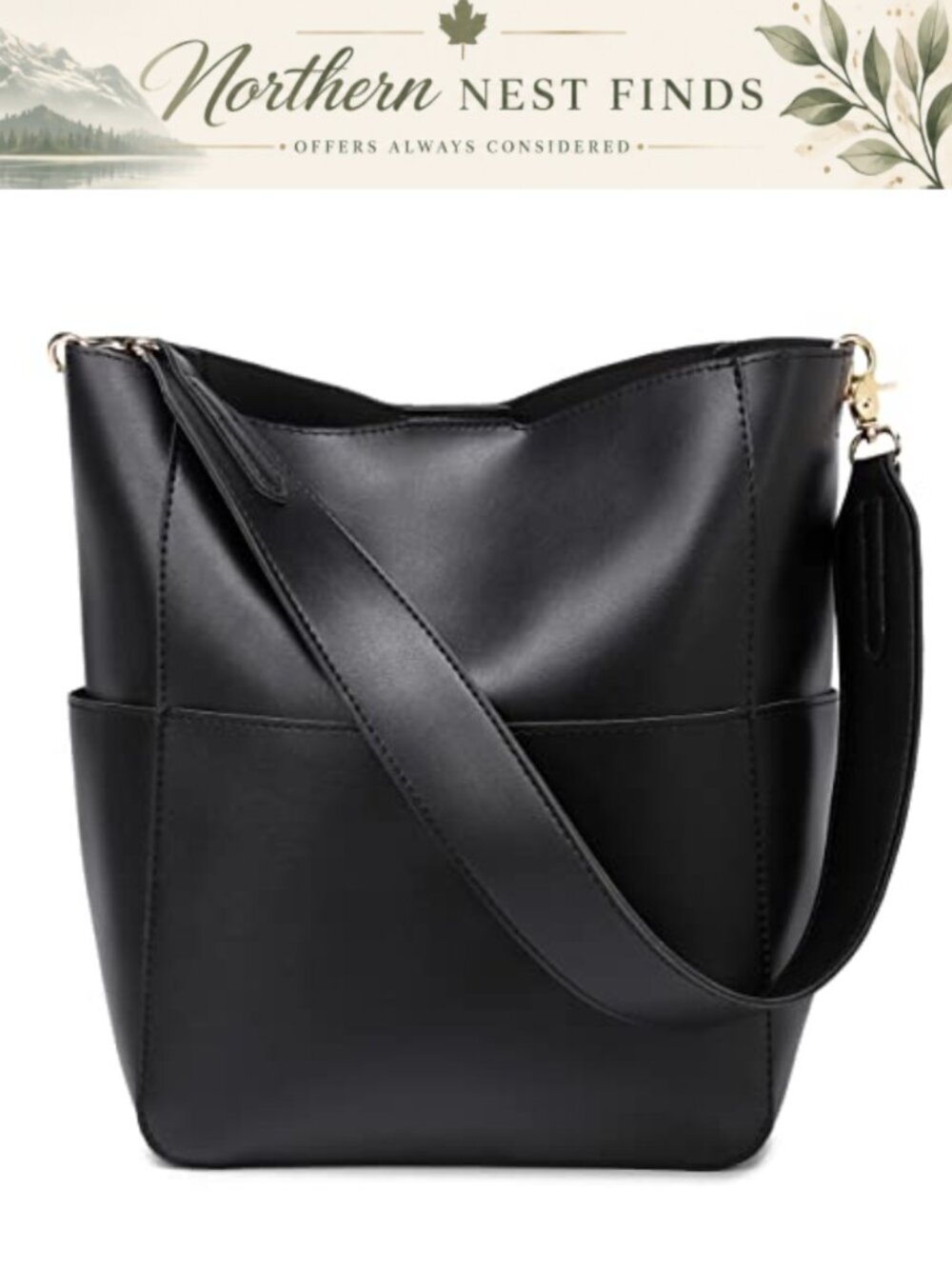Vegan Leather Hobo Bucket Bag Convertible Crossbody Shoulder Purse